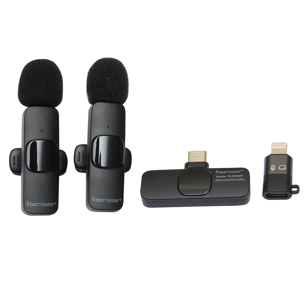 TECMASTER MICRÓFONO DUAL PARA IPHONE Y ANDROID